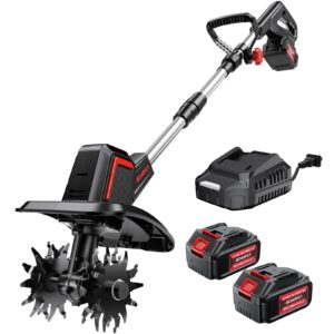 SOARFLY Upgraded Cordless Electric Tiller for Gardening